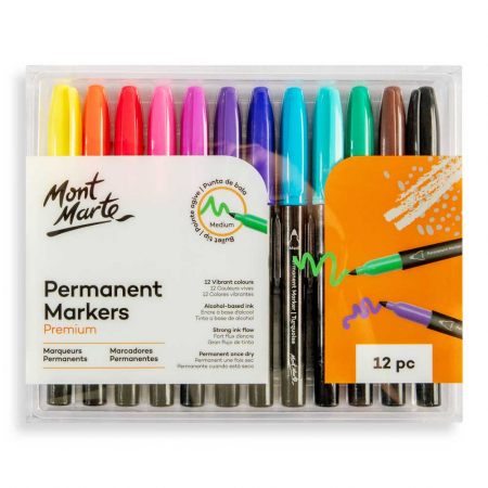 Grafica - MMPM0044 Markere permanente Premium Mont Marte 12/set