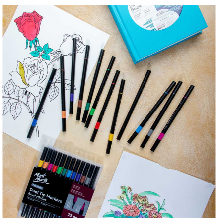 MMPM0062 Markere Duo Brush/Bullet 12/set Mont Marte [3]