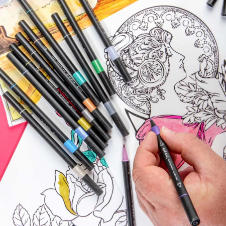 MMPM0063 Markere metalizate duo Pensulǎ/Rotund Mont Marte 12buc [6]