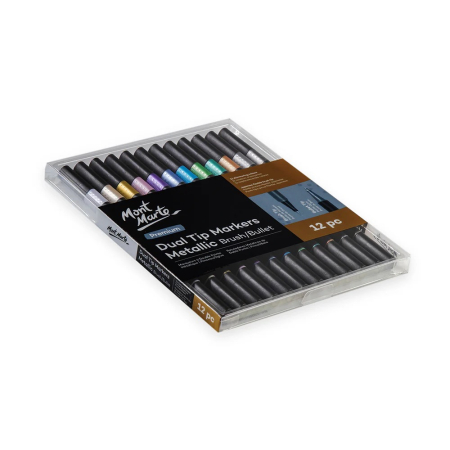 MMPM0063 Markere metalizate duo Pensulǎ/Rotund Mont Marte 12buc [3]