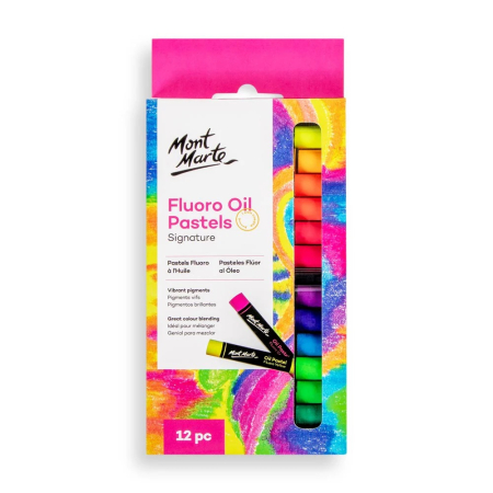 Grafica - MMPT0036 Set pastel uleios fluoro Mont Marte 12 buc