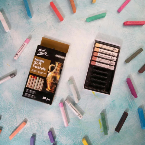 Pastel soft metalizat Mont Marte 10buc [8]