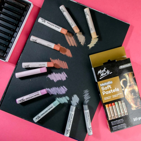 Pastel soft metalizat Mont Marte 10buc [4]