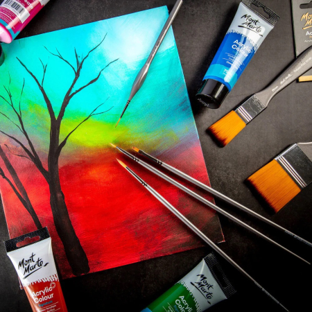 MPB0054 Pensula plata taklon lata 25mm Mont Marte [5]