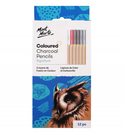 Pastel uleios - MPN0042 Creioane cărbune color Mont Marte 12/set