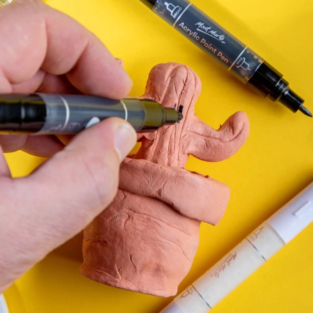 MPN0158 Marker acrilic negru Mont Marte vârf dublu 2buc/set [6]