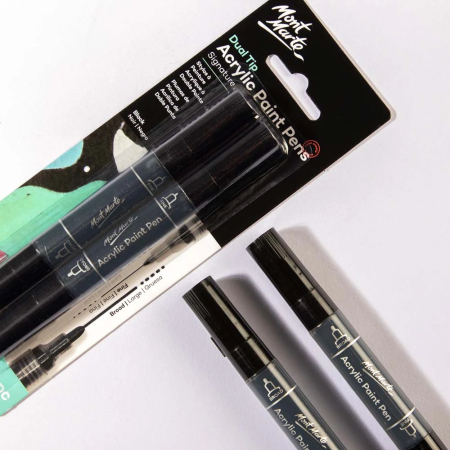 MPN0158 Marker acrilic negru Mont Marte vârf dublu 2buc/set [2]