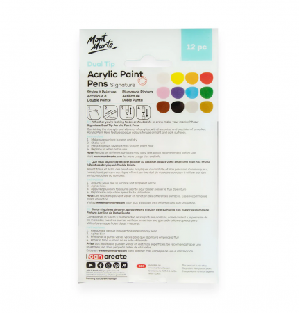 MPN0163 Marker acrilic două capete subțire/gros Mont Marte 12buc [4]