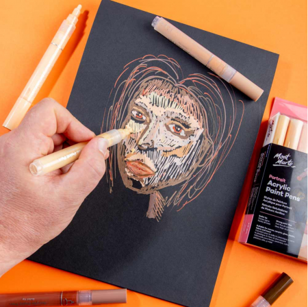 MPN0170 Markere acrilice portret vârf gros Mont Marte 12buc [3]