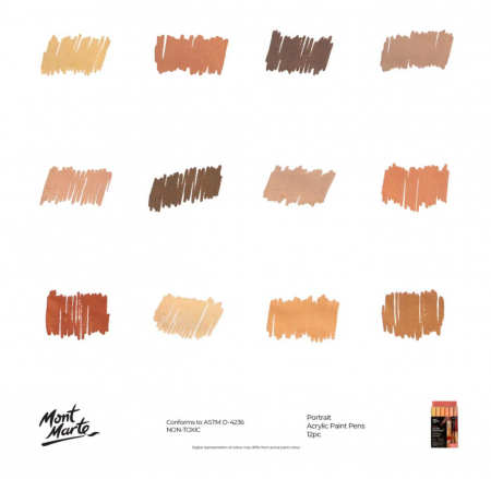 MPN0170 Markere acrilice portret vârf gros Mont Marte 12buc [4]