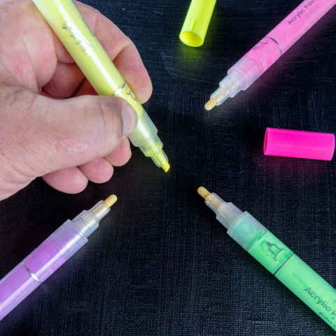 Markere acrilice Fluoro Mont Marte varf gros 6buc [3]