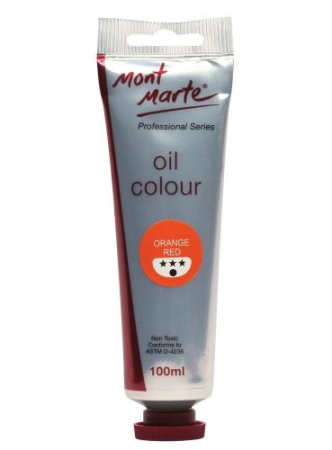 Culori ulei - MPO0006 Vopsea ulei Mont Marte 100ml - Orange Red