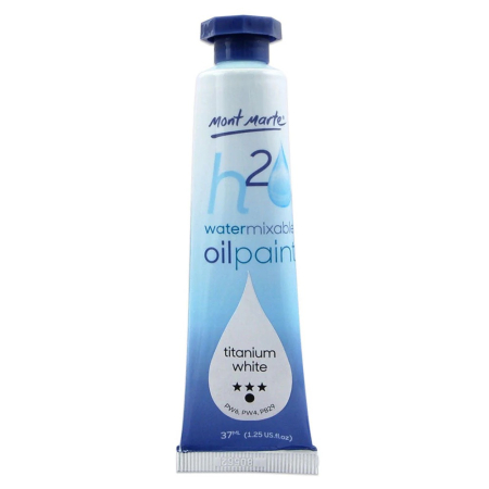 PICTURA - MPOW0001 – Vopsea ulei mixabilă cu apă Mont Marte 37 ml – Titanium White