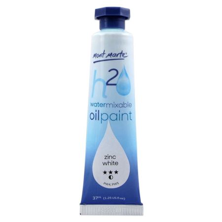 PICTURA - MPOW0002 Vopsea ulei mixabilǎ cu apǎ Mont Marte 37 ml - Zinc White