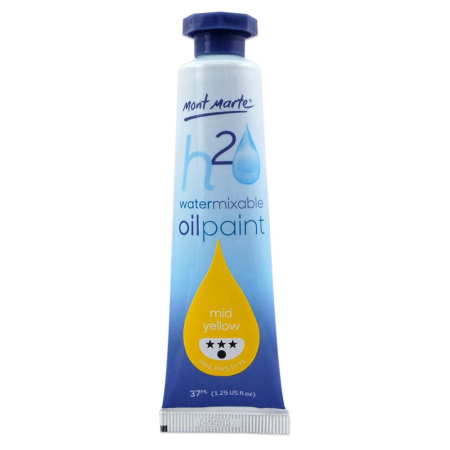 PICTURA - MPOW0005 – Vopsea ulei mixabilă cu apă Mont Marte 37 ml - Yellow Mid