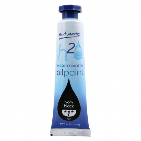 Culori ulei - MPOW0042 Vopsea ulei mixabilă cu apă Mont Marte 37 ml - Ivory Black