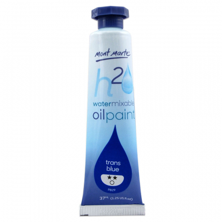 Culori ulei - MPOW0045 Vopsea ulei mixabilă cu apă Mont Marte 37 ml - Trans Blue