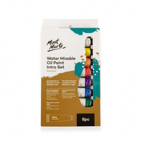 Seturi de vopsele - MPOW8181 Set vopsea ulei mixabilă cu apă Intro Mont Marte Set 8buc x 18ml