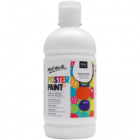 Culori tempera - MPST0001 Vopsea tempera Mont Marte 500 ml - Titanium White