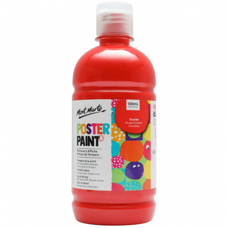 Tempera si guase - MPST0020 Vopsea tempera Mont Marte 500 ml - Scarlet