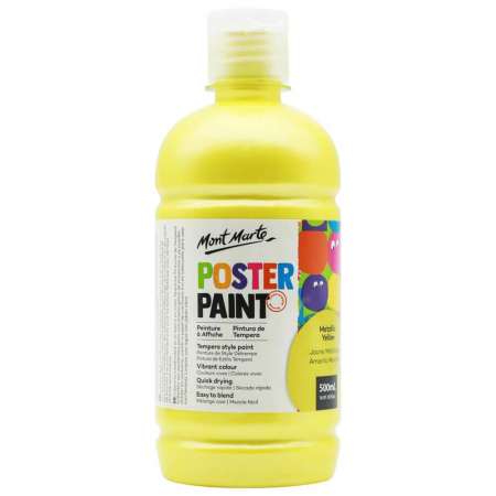 Culori tempera - MPST3001 Vopsea Tempera Mont Marte 500ml - Metallic Yellow