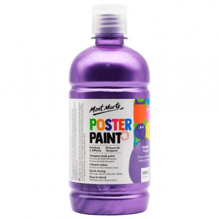 Culori tempera - MPST3004 Vopsea Tempera Mont Marte 500ml - Metallic Purple