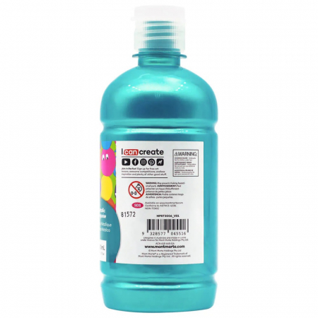 MPST3006 Vopsea Tempera Mont Marte 500ml - Metallic Turquoise [1]