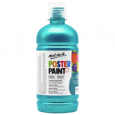 Culori tempera - MPST3006 Vopsea Tempera Mont Marte 500ml - Metallic Turquoise