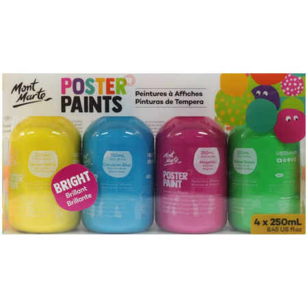 Culori tempera - MPST4001 Vopsea tempera Mont Marte 4buc x 250ml Bright
