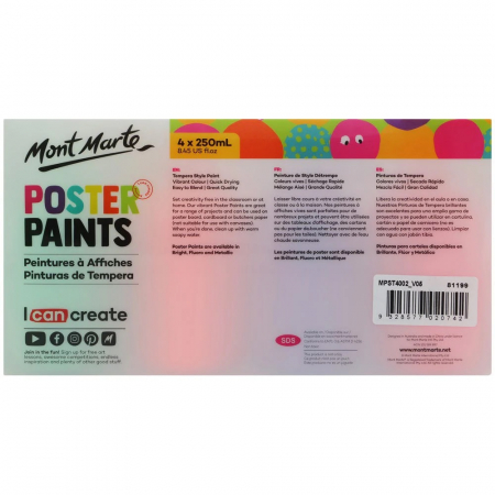 MPST4002 Vopsea Tempera Fluoro Mont Marte 4buc x 250ml [1]