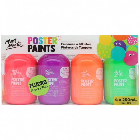 Culori tempera - MPST4002 Vopsea Tempera Fluoro Mont Marte 4buc x 250ml