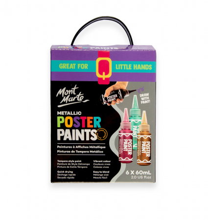 Culori tempera - MPST6003 Vopsea tempera Metalic Mont Marte 6buc x 60ml