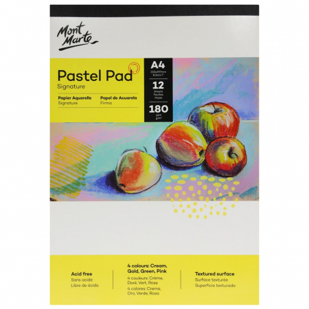 Blocuri desen - MSB0052 Bloc pastel 4 culori Mont Marte A4 190gr 12file