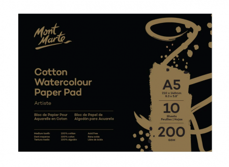 Caiete pictura - Bloc acuarelă Mont Marte A5 bumbac 200gr 10 coli