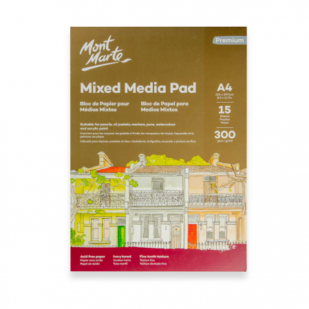 MSB0140 Bloc mixed media Mont Marte 300gr A4 15 coli [0]