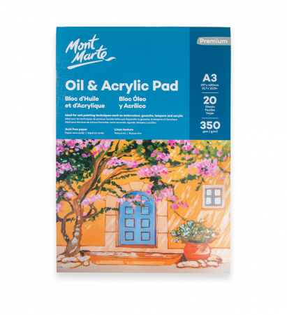 Caiete schite - MSB0146 Bloc acrilic și ulei Mont Marte 350gr A3 20 coli