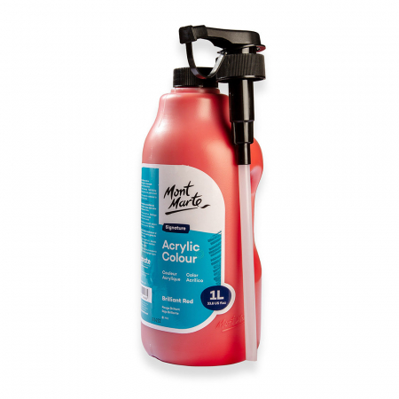 Culori acrilice - MSCH0104 Vopsea acrilică Mont Marte Studio 1L Brilliant Red