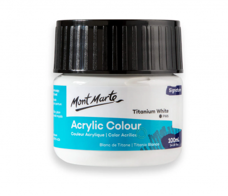 PICTURA SI GRAFICA - MSCH1001 Vopsea acrilică Mont Marte 100ml - Titanium White