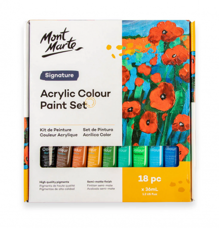 Seturi de vopsele - MSCH1836 Set vopsea acrilică Mont Marte 18x36ml