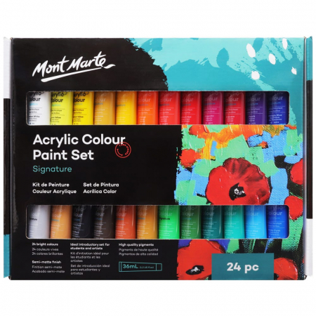 Seturi de vopsele - MSCH2436 Set vopsea acrilică Mont Marte 24 bucx36ml