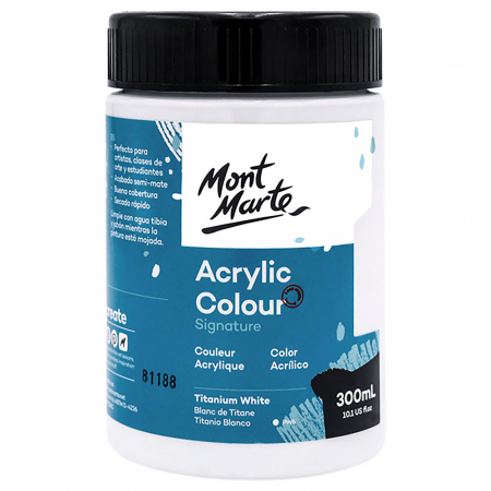 PICTURA SI GRAFICA - MSCH3001 Vopsea acrilică Mont Marte Studio 300ml- Titanium White