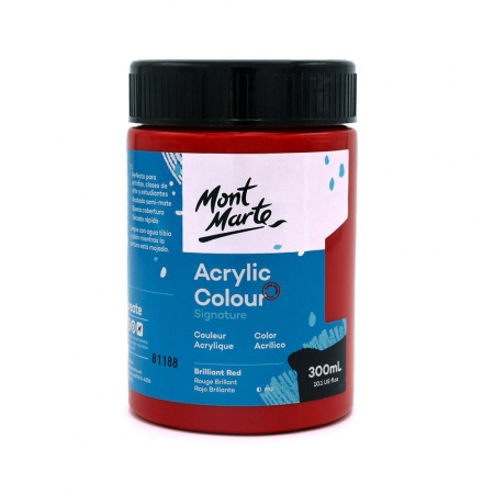 PICTURA SI GRAFICA - MSCH3010 Vopsea acrilică Mont Marte Studio 300ml- Brilliant Red