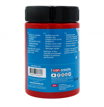 MSCH3010 Vopsea acrilică Mont Marte Studio 300ml- Brilliant Red [1]
