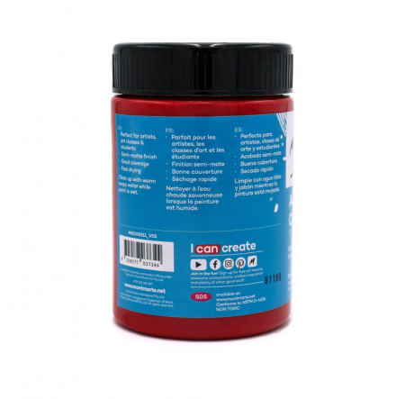 MSCH3011 Vopsea acrilică Mont Marte Studio 300ml – Crimson [1]