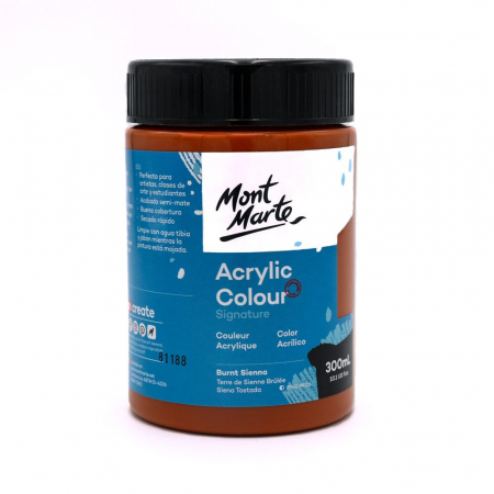 Studio Acrylic  300 ml - MSCH3014 Vopsea acrilică Mont Marte Studio 300ml - Burnt Sienna