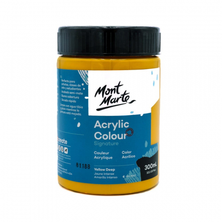 Studio Acrylic  300 ml - MSCH3053 Vopsea acrilică Mont Marte Studio 300ml - Yellow Deep