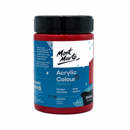 Culori acrilice - MSCH3055 Vopsea acrilică Mont Marte Studio 300ml - Carmine