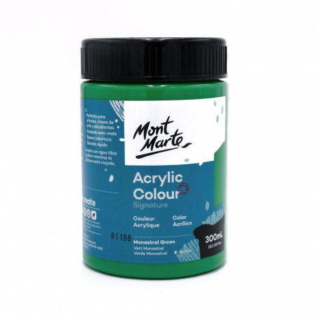 Culori acrilice - MSCH3057 Vopsea acrilică Mont Marte Studio 300ml - Monastral Green