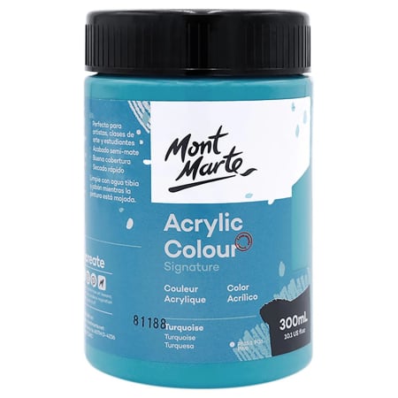 Studio Acrylic  300 ml - MSCH3059 Vopsea acrilică Mont Marte Studio 300ml – Turquoise