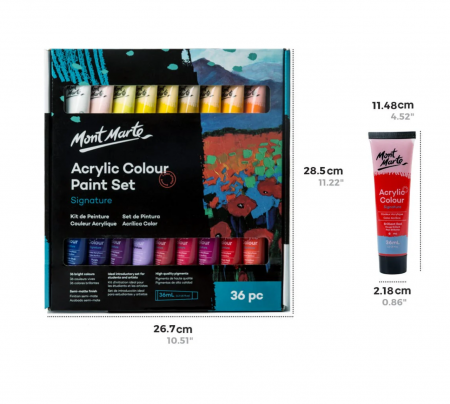 MSCH3636 Vopsea acrilică Mont Marte Studio Set 36pc x 36ml [1]